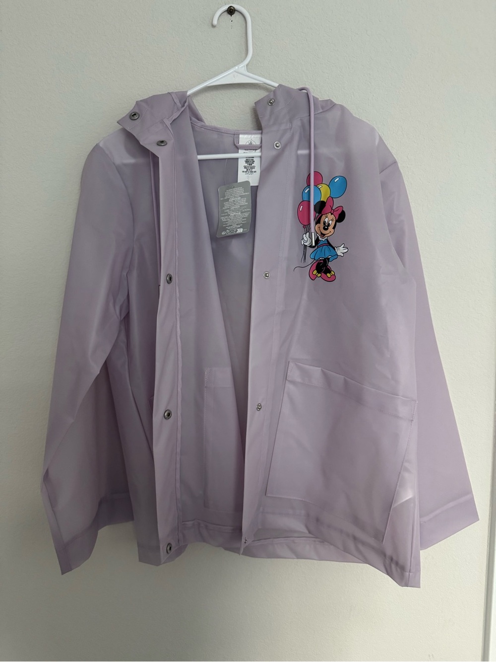 Disney Retro Minnie Mouse Lilac Button Rain Jacket